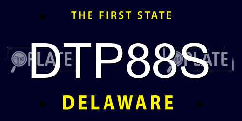 DTP88S Delaware License Plate