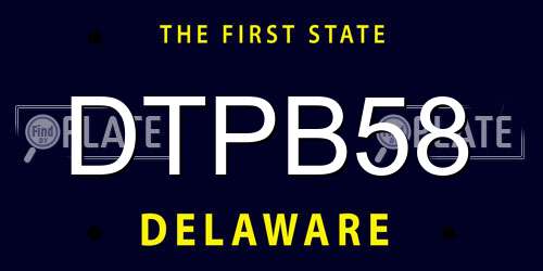 DTPB58 Delaware License Plate