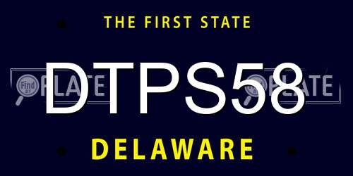 DTPS58 Delaware License Plate
