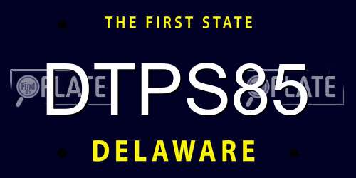 DTPS85 Delaware License Plate