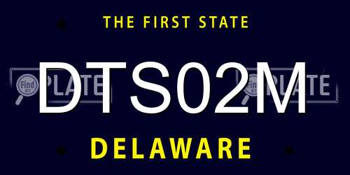 DTS02M Delaware License Plate