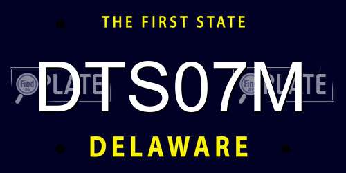 DTS07M Delaware License Plate
