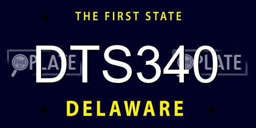 DTS340 Delaware License Plate