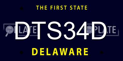 DTS34D Delaware License Plate