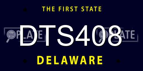 DTS408 Delaware License Plate