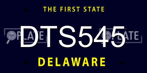 DTS545 Delaware License Plate