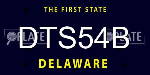 DTS54B Delaware License Plate