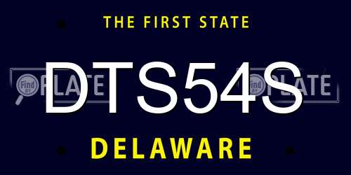 DTS54S Delaware License Plate