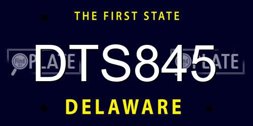 DTS845 Delaware License Plate
