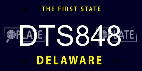 DTS848 Delaware License Plate