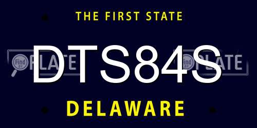 DTS84S Delaware License Plate