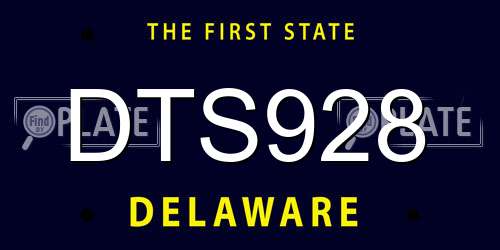 DTS928 Delaware License Plate