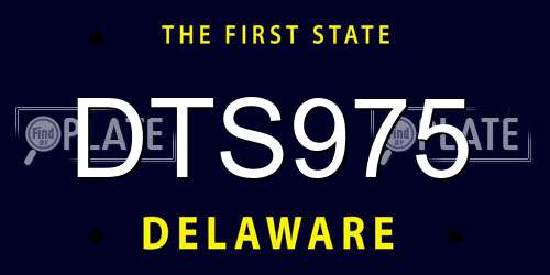 DTS975 Delaware License Plate