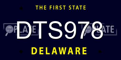 DTS978 Delaware License Plate