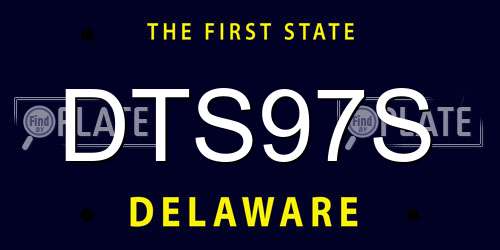 DTS97S Delaware License Plate