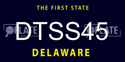 DTSS45 Delaware License Plate