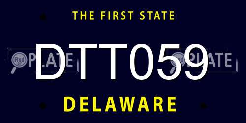 DTT059 Delaware License Plate