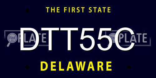 DTT55C Delaware License Plate
