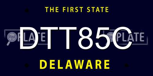 DTT85C Delaware License Plate