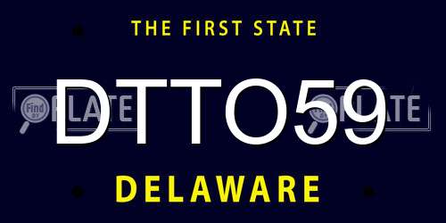 DTTO59 Delaware License Plate