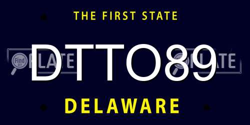 DTTO89 Delaware License Plate