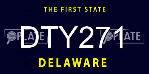 DTY271 Delaware License Plate
