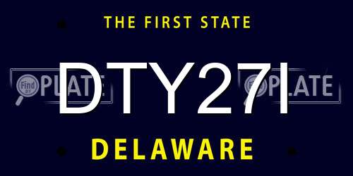 DTY27I Delaware License Plate