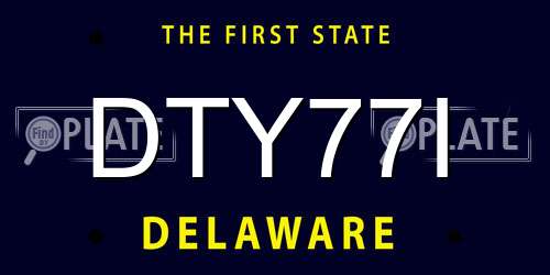 DTY77I Delaware License Plate