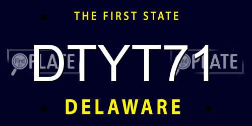 DTYT71 Delaware License Plate