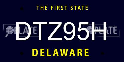 DTZ95H Delaware License Plate