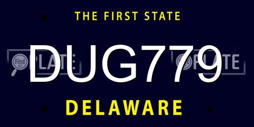 DUG779 Delaware License Plate