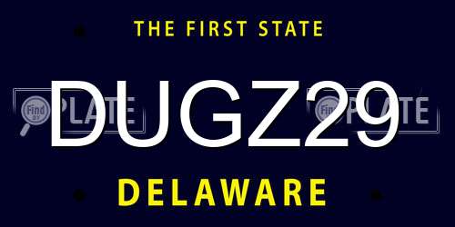 DUGZ29 Delaware License Plate