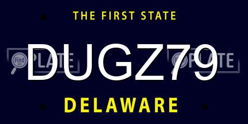 DUGZ79 Delaware License Plate