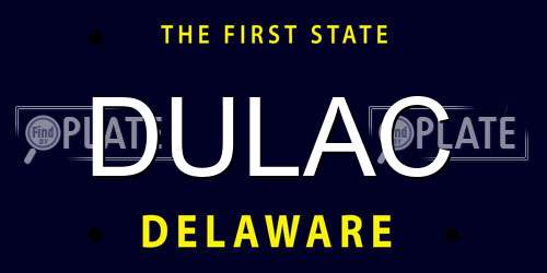 DULAC Delaware License Plate