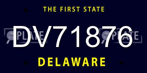 DV71876 Delaware License Plate