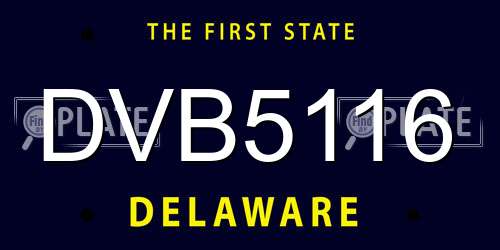 DVB5116 Delaware License Plate