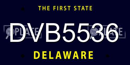 DVB5536 Delaware License Plate