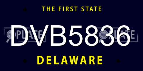 DVB5836 Delaware License Plate