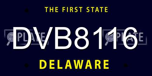 DVB8116 Delaware License Plate