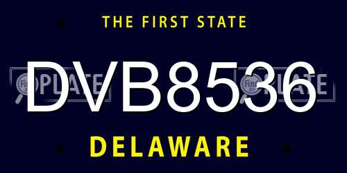 DVB8536 Delaware License Plate