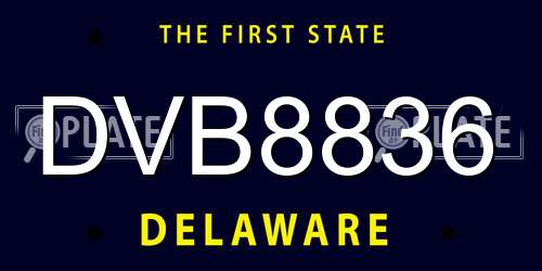 DVB8836 Delaware License Plate