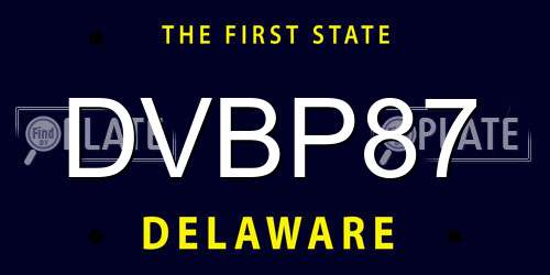 DVBP87 Delaware License Plate