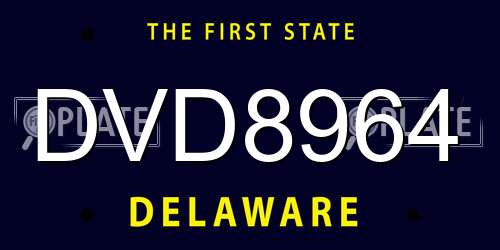 DVD8964 Delaware License Plate