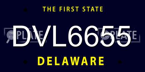 DVL6655 Delaware License Plate
