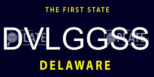 DVLGGSS Delaware License Plate