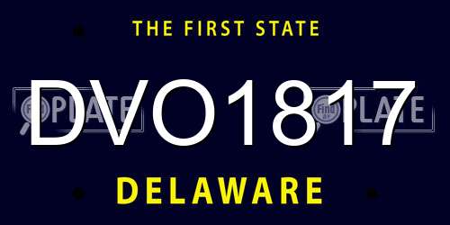 DVO1817 Delaware License Plate