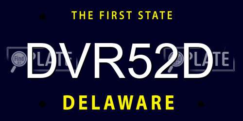 DVR52D Delaware License Plate