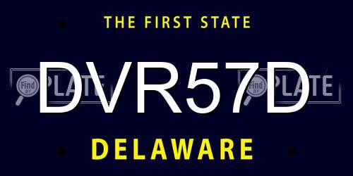 DVR57D Delaware License Plate