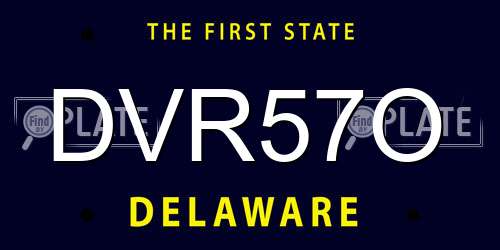 DVR57O Delaware License Plate