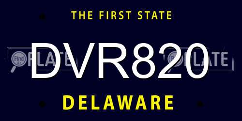DVR820 Delaware License Plate